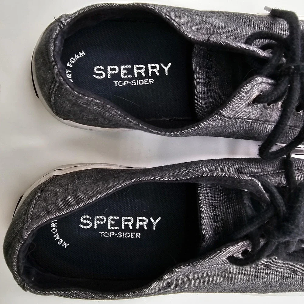 Sperry Top-Sider Shoes‎ Mens Size 9.5 Gray Casual Lace Up Memory Foam